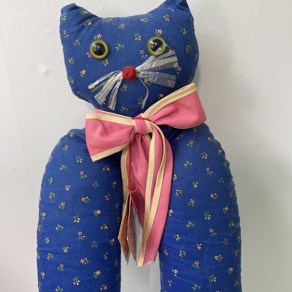 Vtg 1980s Calico Critters Boot Stuffer Puss In Boots Blue - Picture 2 of 6